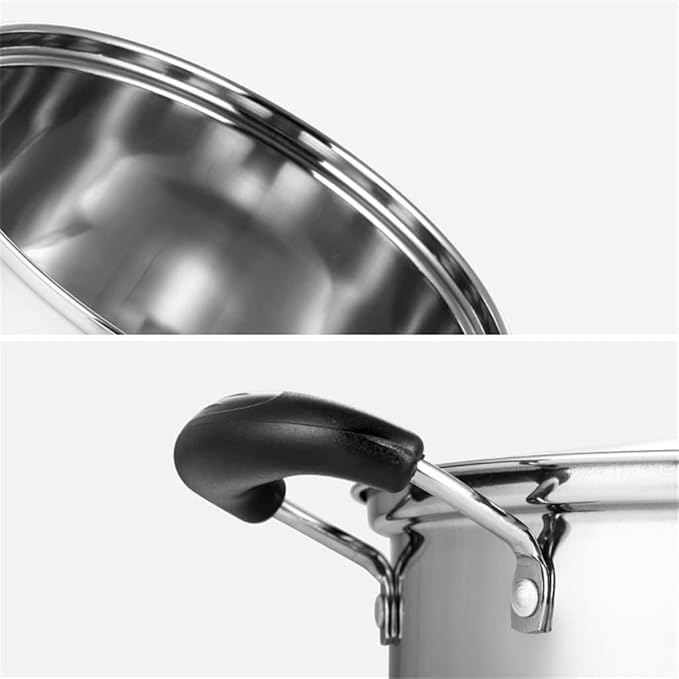 RUVOO Cookware Set Pots and Pans 3pcs Cooking Pot Pot Set Combination Stainless Steel Steamer Soup Pot Milk Pot Household Cookware Sets Kitchen Cooking Set
