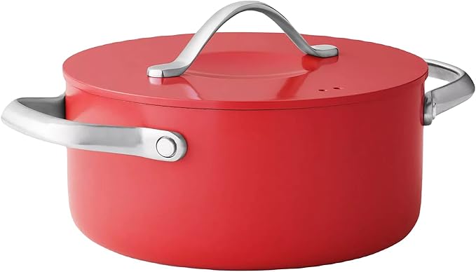 MEMBER MARK 11-Piece Modern Ceramic Cookware Set in Red 23x15x11