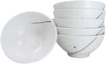 Ebros Gift Modern Yukino Hana Snow Flowers Ceramic Dinnerware Serveware Kitchenware Set Oriental Asian Restaurant Supply (Pack Of 6 Soup Salad Appetizer Dessert Rice Bowls 10oz)