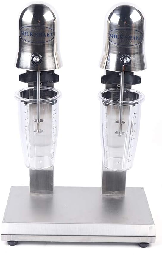 650ML Milkshake Machine Electric Milk Shakers 560W Commercial Milkshake Machine 15000rpm Milkshake Maker Machine Double Head Drink Mixer Stainless Steel Milk Shaker Maker Mixer Smoothie Milk