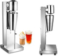 Milkshake Maker Machine Commercial Milk Shake Maker Mixer Electric Malt Maker Machine Drink Mixer with Single Head Malt Blender Stainless Steel Two-Speed 110V 180W 18000rmp (US Stock)