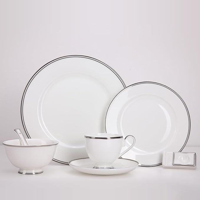 Simple Style Dinnerware Set Service for 6Afternoon tea Bone China Dinnerware SetsSteak Dinner Plates Dish Set (24Pcs)Freezer Safe Elegant Dining PlatesDishwasher safety