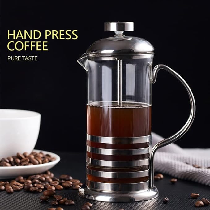 Coffee Maker Stainless Steel Percolator Pot Wall &amp Large Capacity Manual Cafetiere Containers