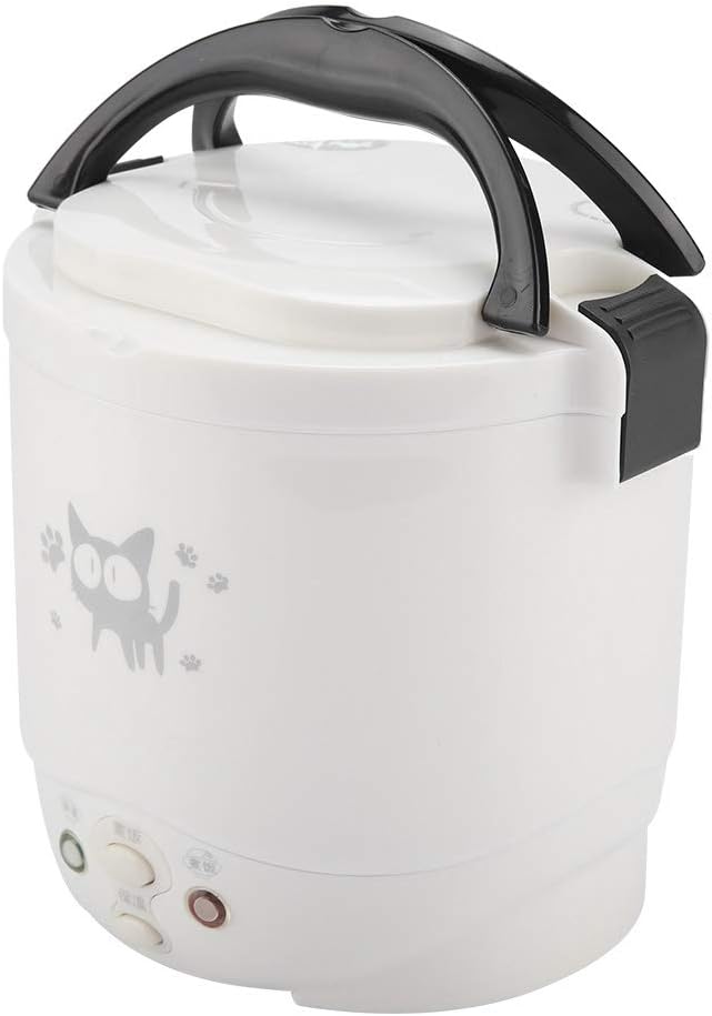 Rice Cooker Small 12V Rice Cooker For Car Rice Cooker For Car Small Rice Cooker Portable Multifunctional Rice Cooker Food Automatic 12V Electric Lunch Box On Stick Pot For Car Travel Camping (White)