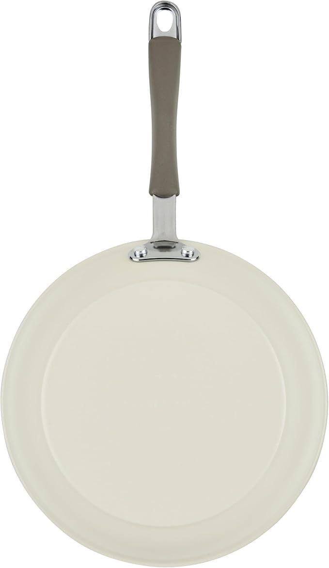 Rachael Ray Cucina Ceramic Cookware Set - 13 Pieces - Ceramic Pots and Pans Set w/Nonstick Frying Pans Saute Pan Saucepans Stockpot Lids Pan Protectors &amp Cooking Utensils - Almond
