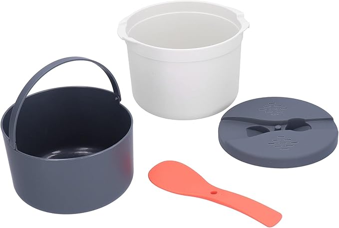 Microwave Oven Rice Cooker Household 2-Layer Rice Steamer High Temperature Resistant Steam Pot
