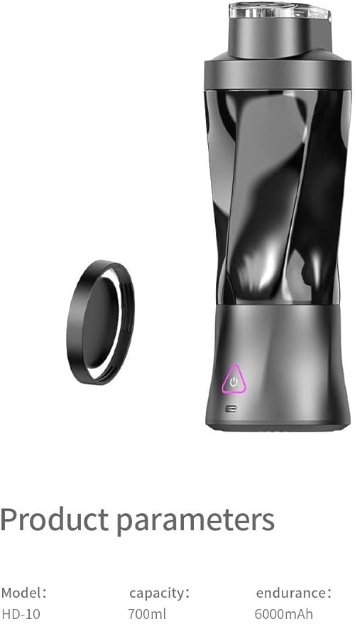 Portable Blender with 700ml Capacity Rechargeable Personal Juicer Cup with Type-C Charging LED Indicator Mini Enjoy Cup Gray (white)