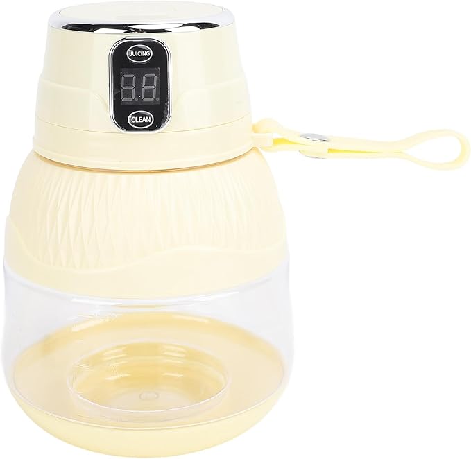 500ML Portable Juicer Cup for Smoothie Maker for Shakes and Cordless Blender Multifunctional Electric Blender with Travel Lid for Kitchen Home Office (Light Yellow)