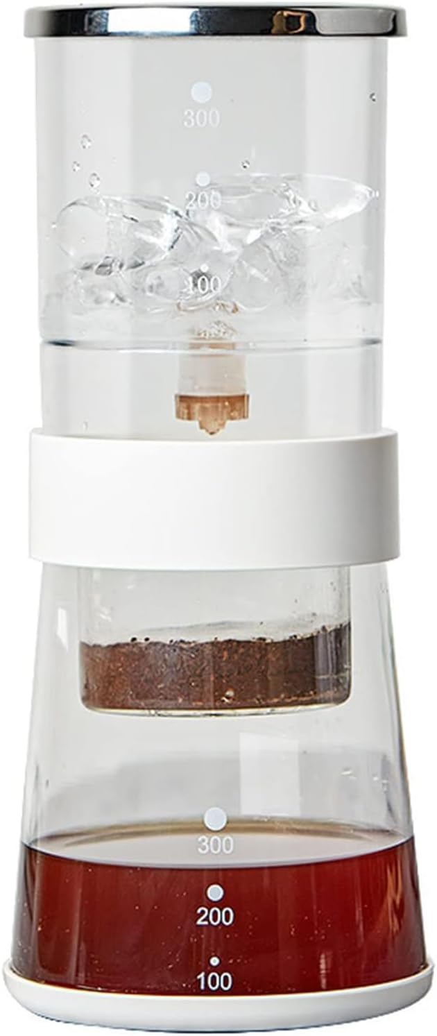 Ice Drip Coffee Maker 600ML Cold Brew Coffee Maker with Adjustable Dripping Speed Glass Pot Smooth Slow Drip Iced Coffee Brewer Gift for Coffee Lovers
