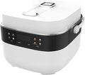 3L Smart Rice Cooker 6-Cup Uncooked Fuzzy Logic Stainless steel spherical inner pot with non-stick ceramic glaze coating Keep Warm White