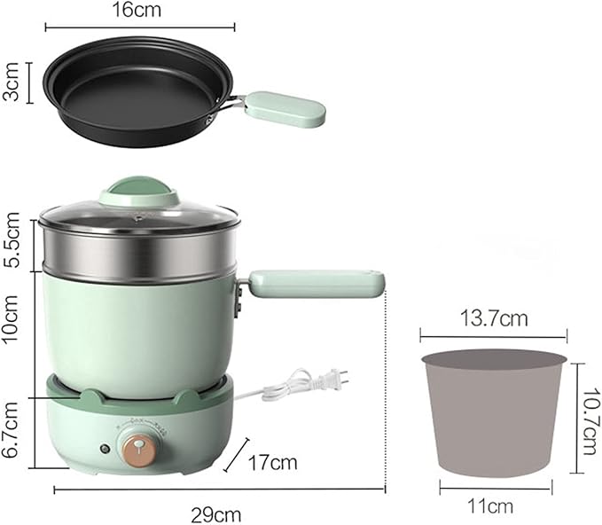 Rice Cooker Small Electric Lunch Box Non-Stick Pot Keep Warm Function Suitable for 1-2 People - for Cooking Soup Rice Stews Grains &amp Oatmeal