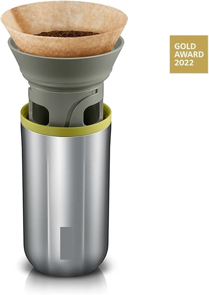 Portable Drip Coffee Maker with 10 Cone Paper Filter Stainless Steel Pour Over Coffee Brewer