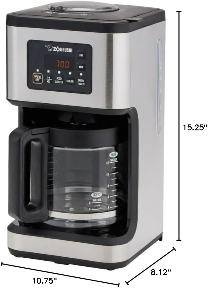Zojirushi EC-ESC120 Coffee Maker Dome Brew Programmable StainlessSteel and Black