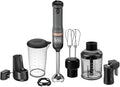 BLACK+DECKER Kitchen Wand Cordless Immersion Blender 4 in 1 Multi Tool Set Hand Blender with Charging Dock Grey (BCKM1014K01)