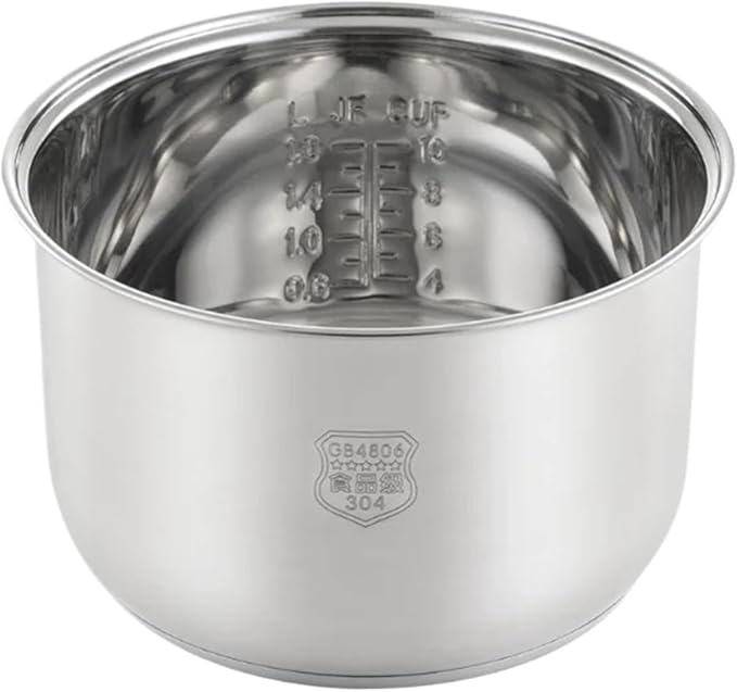 Stainless Steel Liner Without Coating Ceramic Glaze Liner Rice Cooker Rice Cooker Electric Pressure Cooker Inner Bowl 4L 5L 6L(Stainless steel 4L)
