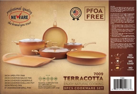 Terracotta 9 Piece Cooking Set with Griddle Comal - Terracotta
