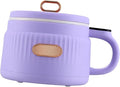 gazechimp Small Rice Cooker Electric Pot 110V 1.6L Electric Cooker Non-stick Pot Noodles Cooker for Travel Dormitory 1-2 Person Oatmeal Violet 25cmx17cm