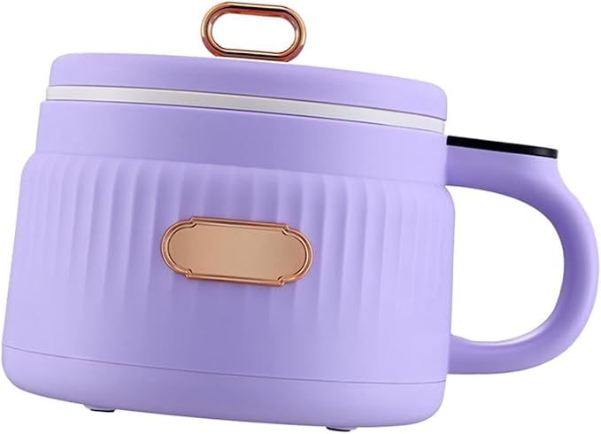 gazechimp Small Rice Cooker Electric Pot 110V 1.6L Electric Cooker Non-stick Pot Noodles Cooker for Travel Dormitory 1-2 Person Oatmeal Violet 25cmx17cm