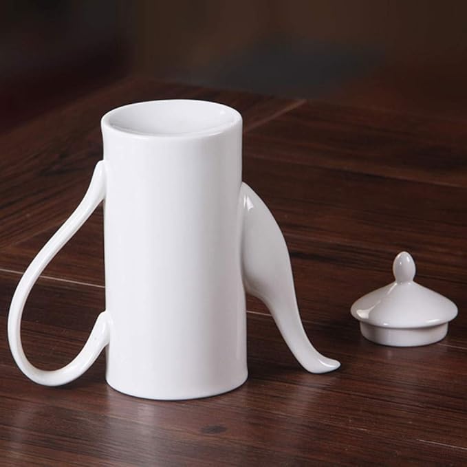 Liudan Coffee Maker Coffee Pot Ceramic Large Capacity Ceramic Coffee Pot Coffee Cup Sugar Bowl Milk Pot Instant 650ml Coffee Press (Color : White)