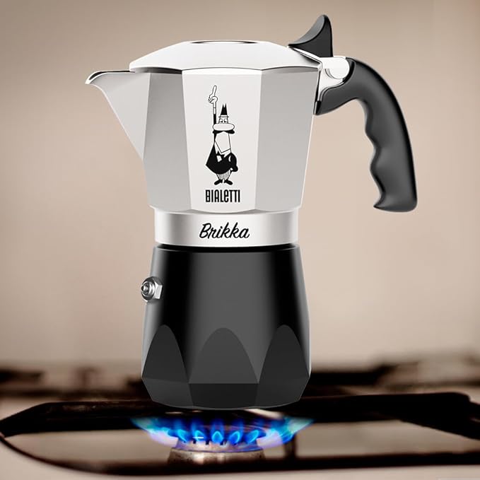 Bialetti Bricca NEW 4 Cup Open Fire Type (Coffee Maker Espresso Makinetta)