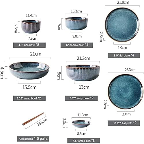 Dinnerware Sets - Luxury Gift Dishes Service Set Dinnerware Sets Stoneware Ceramic Dishes Porcelain Plates and Bowls Sets for 6 8 10 Luxury Bone China Dishware Sets- Dinner Sets(36Pcs)