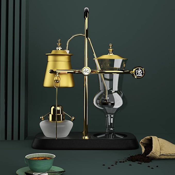 Siphon Coffee Maker Belgian Luxury Royal Coffee Maker Balance Siphon Coffee Maker for Home Office |Gold