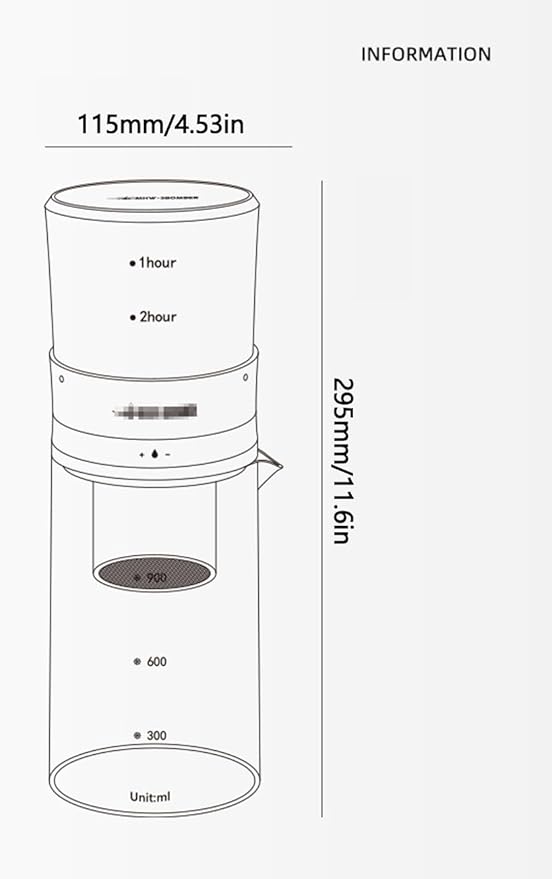 Ice Drip Coffee Maker 20oz Slow Drip Cold Brew Coffee Makers Borosilicate Glass Constant Pressure Drip Coffee Brewer