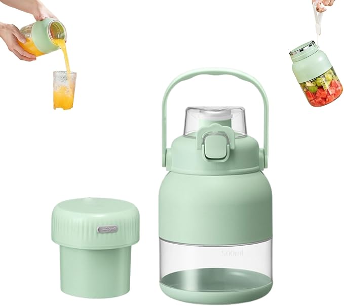 Electric Citrus Juicer 28 Oz With Straw and Two Lids Portable Mini Blender Juice Smoothie Blenders on the Go Personal Travel Cold Press Juicer Bottle Cups Fruit Lime Squeezer (1)