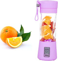 NUOBESTY Portable Mini Electric Juicer USB Rechargeable Fruit Mixer with Stainless Steel Vanes Easy-clean Compact Blender for Travel and Home Use Purple