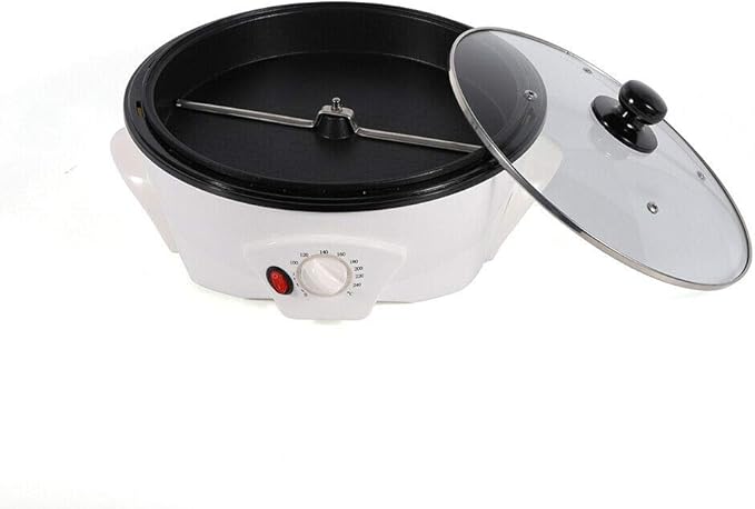 Electric Coffee Roaster Machine Coffee Bean Baker Roaster Coffee Roasting Machine Household 110V Peanut Nuts Home Coffee Roasting Machine 1200W (B-White)