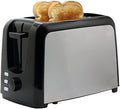 Premium Levella Silver Stainless Steel 2-Slice Toaster for Bread Modern Style 750 Watts Removable Crumb Trays