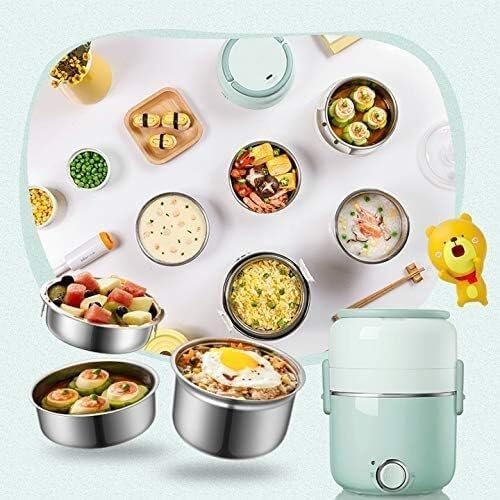 Rice Cooker 2L Electric Rice Cooker Multi Cooker Electric Lunch Meals Heating Box 3 Layers Portable Cooking Pot