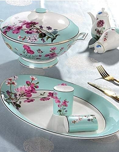 Dinnerware Sets - Luxury Gift Dishes Service Set Chinese Style Porcelain 60-Piece Dinner Set Vintage Dining Dessert Set Bone China Dinnerware Set (Service for 10 People)