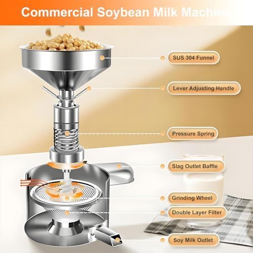 Commercial Soybean Milk Machine with Slag Separation High-Capacity Automatic Grinder for Restaurants Canteens &amp Small Food Businesses
