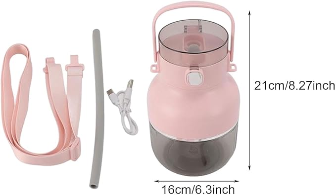 Smoothie Blender 500ml Personal Mixer USB Leakproof Cup with Shoulder Strap for Sports Outdoors Multifunctional Pink