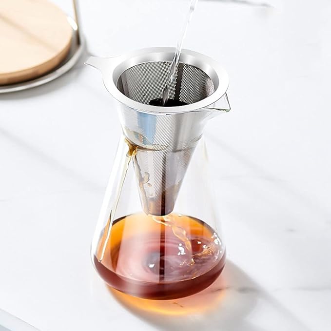 Habiba Iced Drip Coffee Maker Modern Cold Brew Coffee Maker Home Siphon Coffee Maker with Stainless Steel Filter Adjustable Water Flow Iced Tea Maker Reusable