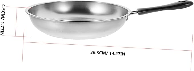 Cabilock 1Set Stainless Steel Cookware Set Noodle Pot Frying Pan Set Portable Kitchen Cooking Pots for Soups Stews and Milk Heat Insulated Handles for Home and Restaurant
