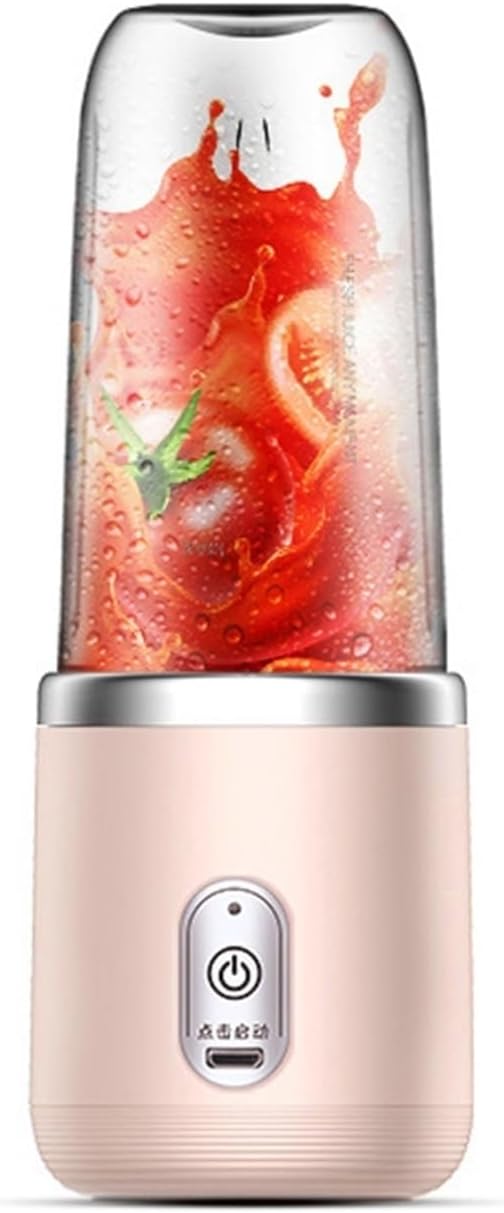 Fit for Portable Blender with 6 Blades - Travel Juicer Cup Set for Smoothies Lemon &amp Orange Squeezing Automatic Mixing Machine(Pink-a)
