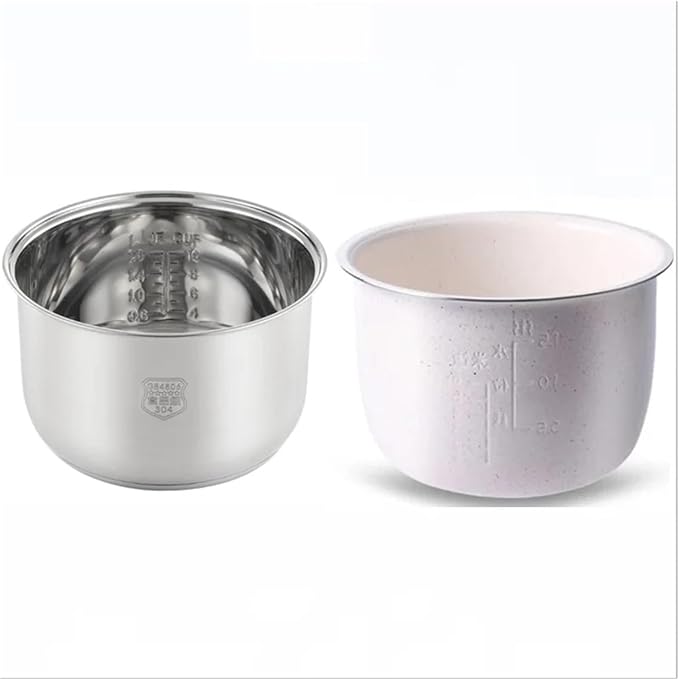 Stainless Steel Liner Without Coating Ceramic Glaze Liner Rice Cooker Rice Cooker Electric Pressure Cooker Inner Bowl 4L 5L 6L(Stainless steel 4L)