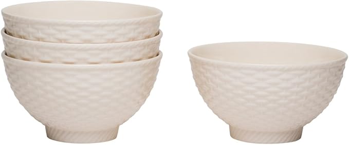 Red Vanilla FC900-421 Nantucket Cereal/Fruit Bowls 5.5-Inch/20-Ounce White Set of 4