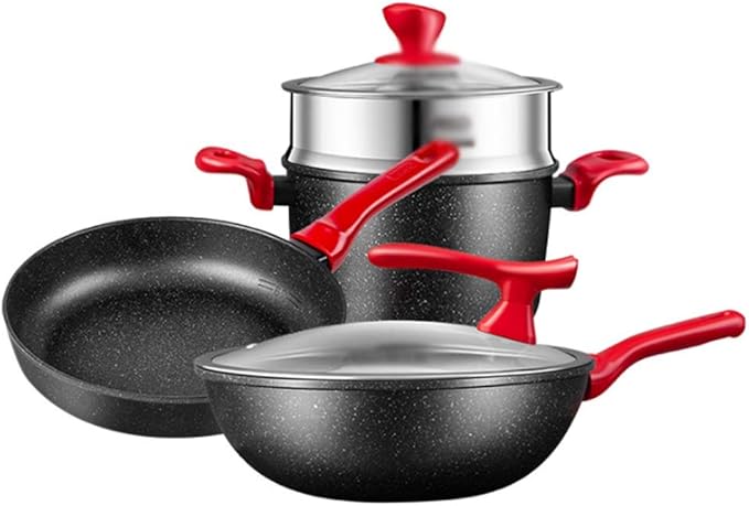 Aluminum Alloy Non Stick Pot Set Multi Functional Cooking Utensils for Household Kitchens Cookware Set