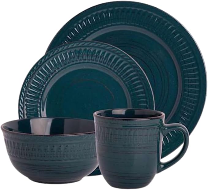 Dinnerware Set 16 Pieces - Teal (Teal)