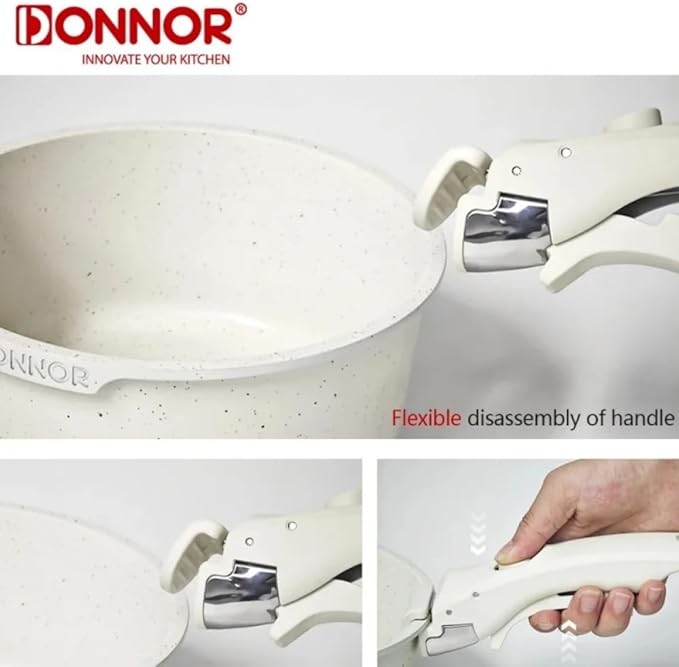 17pcs Non-stick Pots and Pans Set Aluminum Saucepan Frying Pan Milk pot Cookware Set Removable Handle Universal stove