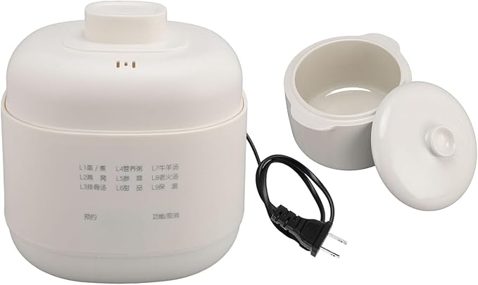 Electric Stew Pot Small Slow Cooker 1QT Smart Appointment Ceramic Interior Pot Automatic Multifunction Rice Cooker Electric Stew for Home Kitchen