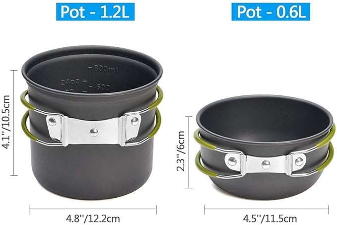 DS-101 Portable Outdoor Camping Cooking Set Picnic Boiler Cookware Combination (Black) Cookware Set Cookware Picnic Boiler Cookware (Color : Orange)