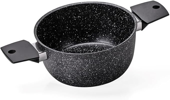 Moneta Magnolia Stone Black 5-Piece Cookware Set Also for Induction