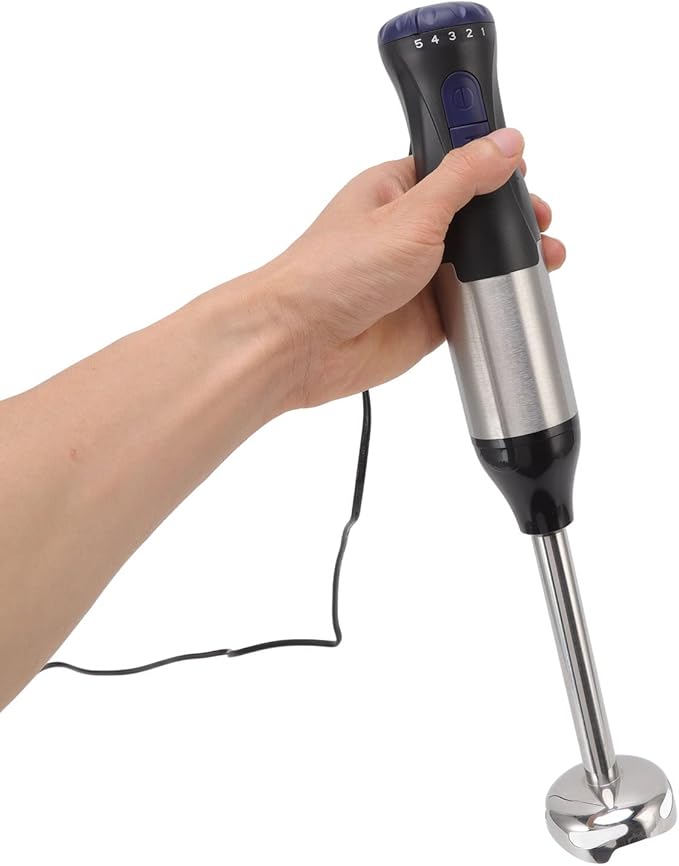 Hand Blender Set 1000W 5 Speed Electric Handheld Hand Mixer Stick with 500ML Ground Meat Bowl 700ML Grinding Cup Stainless Steel Stick Blender Food Processor for Egg Food Juicing Meat Mixing