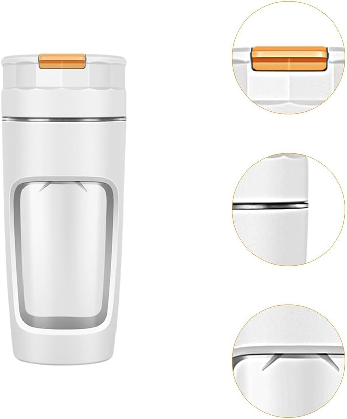 Personal Size Blender Electric Juicer Cup Lightweight Easy Clean Automatic Rechargeable with Ice Crusher Blade for Work Study blue(White)