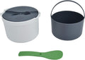 2L Microwave Rice Cooker Set Quick Seal Lid Strainer Steaming Pot Rice Spoon BPA Free for Kitchen Cookware (Green)