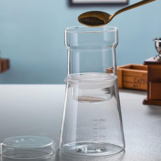 Ice Drip Coffee Maker400ml Cold Brew Coffee PotGlass Iced Coffee Brewer for Home and OfficeGift for Coffee Lover